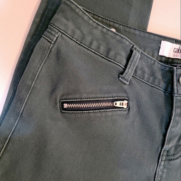 CAbi Hunter Green Zip Skinny Moto Stretch Denim Jeans #3388 - Size 4 - Picture 6 of 11